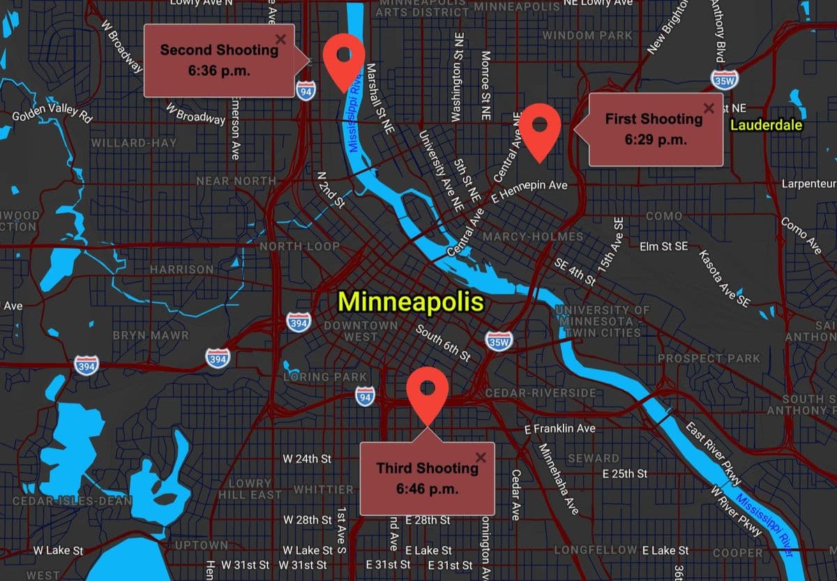 3 Wounded in 3 Minneapolis Shootings Minutes Apart